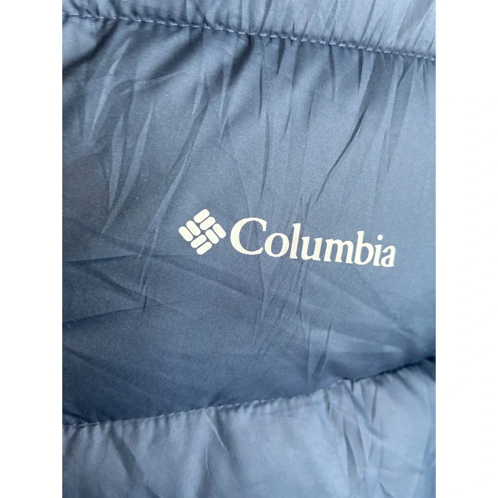 Columbia Powder Lite Hooded Puffer Jacket Blue Navy Boys Large 14/16 SY9338